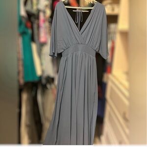NWT V-Neck Chiffon Wedding Guest Semi-Formal Empire Waist Mother of Bride Dress